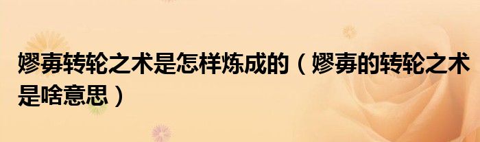 嫪毐转轮之术是怎样炼成的（嫪毐的转轮之术是啥意思）