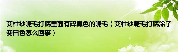 艾杜纱睫毛打底里面有碎黑色的睫毛（艾杜纱睫毛打底涂了变白色怎么回事）
