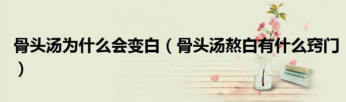 骨头汤为什么会变白（骨头汤熬白有什么窍门）