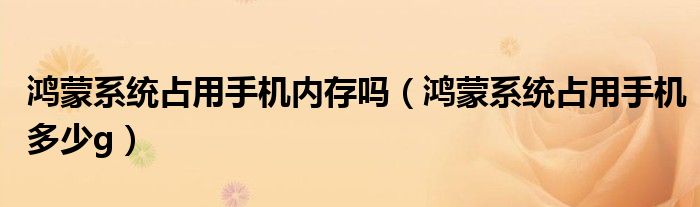 鸿蒙系统占用手机内存吗（鸿蒙系统占用手机多少g）