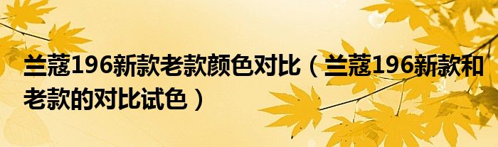 兰蔻196新款老款颜色对比（兰蔻196新款和老款的对比试色）
