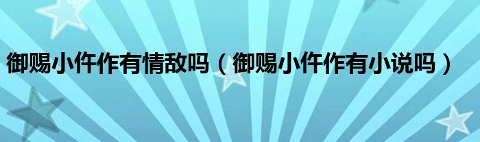御赐小仵作有情敌吗（御赐小仵作有小说吗）