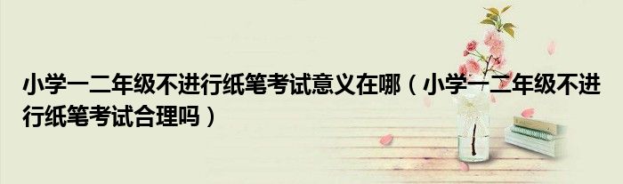 小学一二年级不进行纸笔考试意义在哪（小学一二年级不进行纸笔考试合理吗）