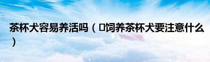 茶杯犬容易养活吗（​饲养茶杯犬要注意什么）