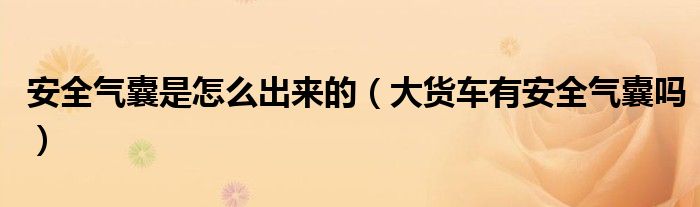 安全气囊是怎么出来的（大货车有安全气囊吗）