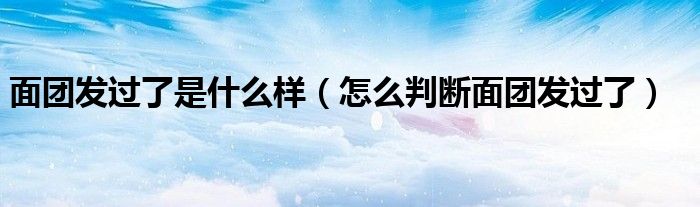 面团发过了是什么样（怎么判断面团发过了）