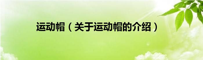 运动帽（关于运动帽的介绍）
