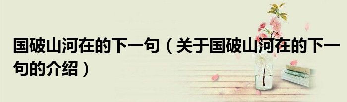 国破山河在的下一句（关于国破山河在的下一句的介绍）