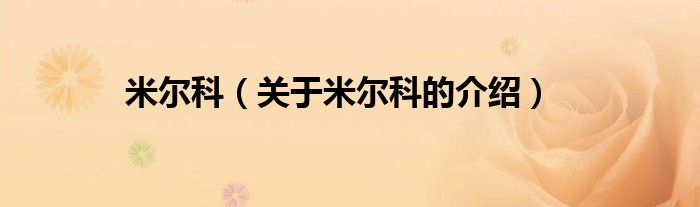 米尔科（关于米尔科的介绍）