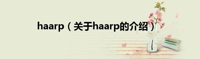 haarp（关于haarp的介绍）