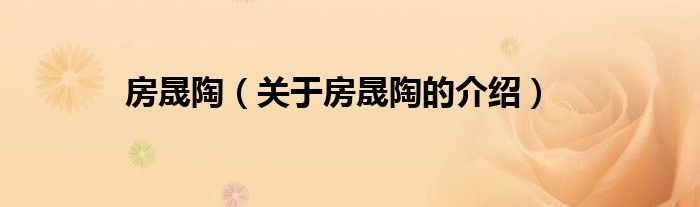 房晟陶（关于房晟陶的介绍）