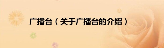 广播台（关于广播台的介绍）