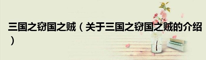 三国之窃国之贼（关于三国之窃国之贼的介绍）