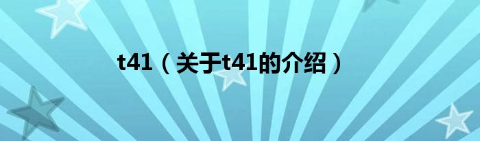 t41（关于t41的介绍）