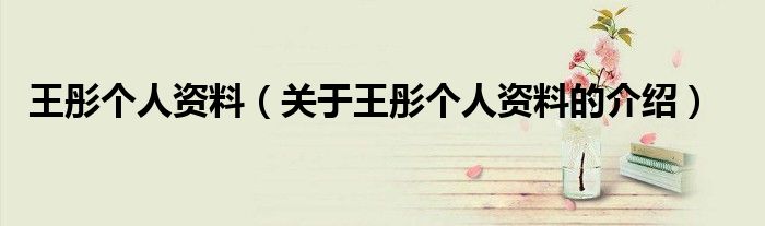 王彤个人资料（关于王彤个人资料的介绍）