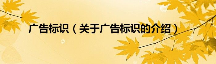 广告标识（关于广告标识的介绍）