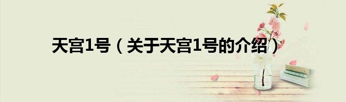 天宫1号（关于天宫1号的介绍）