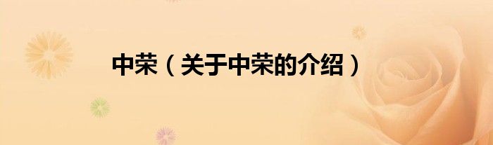 中荣（关于中荣的介绍）
