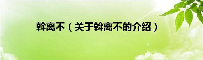 斡离不（关于斡离不的介绍）
