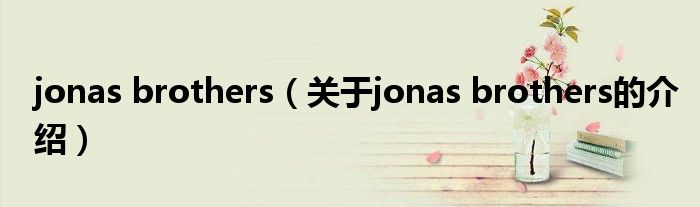 jonas brothers（关于jonas brothers的介绍）