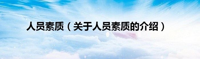人员素质（关于人员素质的介绍）