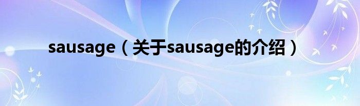 sausage（关于sausage的介绍）