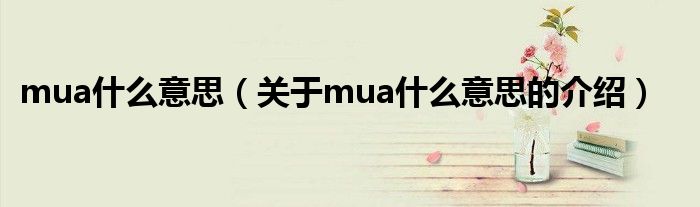mua什么意思（关于mua什么意思的介绍）