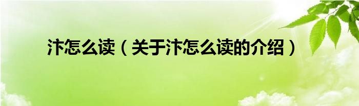 汴怎么读（关于汴怎么读的介绍）