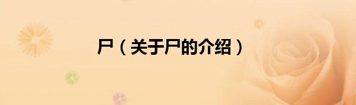 尸（关于尸的介绍）