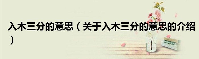 入木三分的意思（关于入木三分的意思的介绍）
