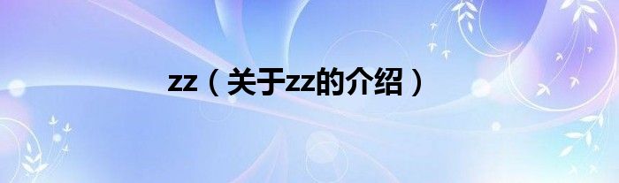 zz（关于zz的介绍）