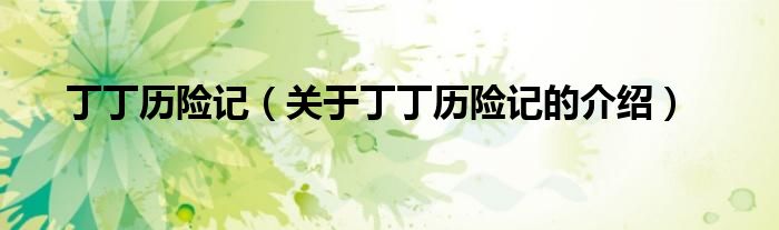 丁丁历险记（关于丁丁历险记的介绍）