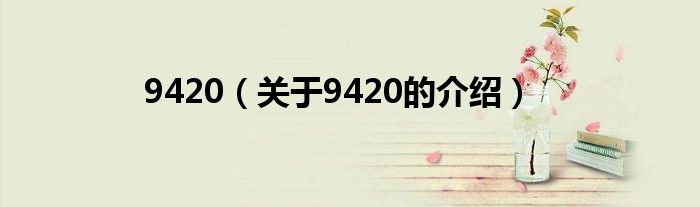 9420（关于9420的介绍）