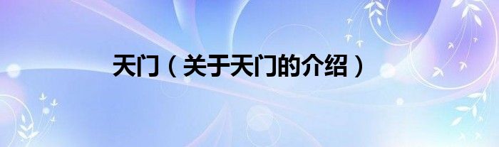 天门（关于天门的介绍）
