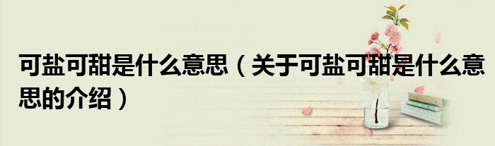 可盐可甜是什么意思（关于可盐可甜是什么意思的介绍）