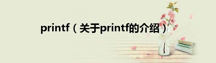 printf（关于printf的介绍）