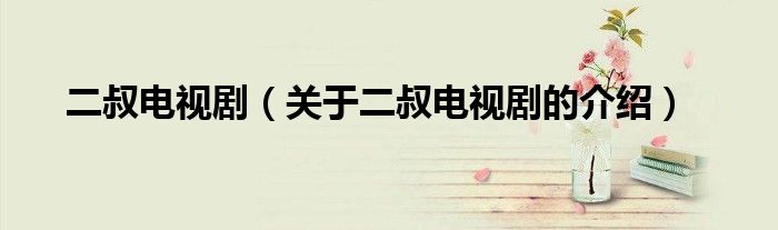 二叔电视剧（关于二叔电视剧的介绍）