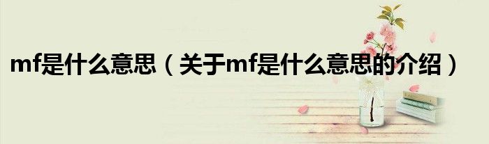 mf是什么意思（关于mf是什么意思的介绍）