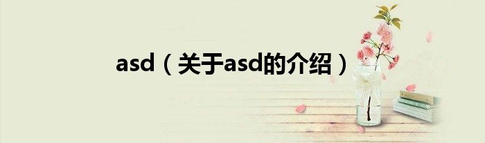 asd（关于asd的介绍）
