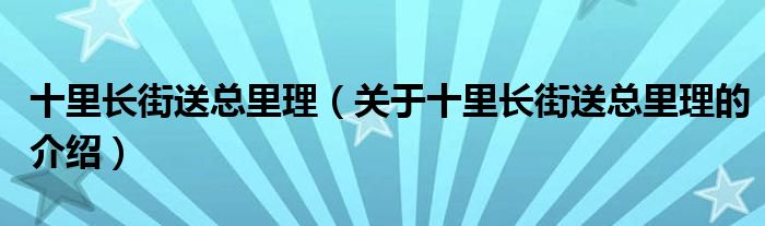 十里长街送总里理（关于十里长街送总里理的介绍）