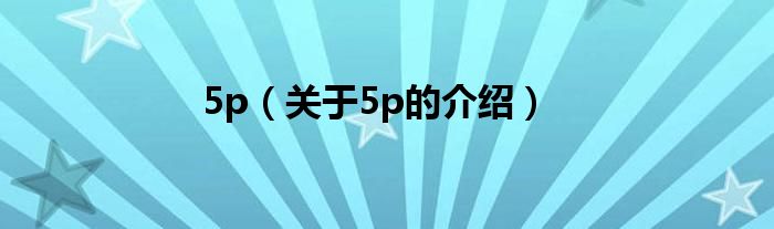 5p（关于5p的介绍）