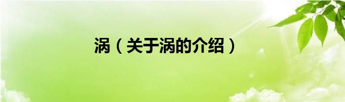 涡（关于涡的介绍）