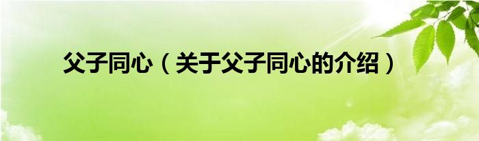 父子同心（关于父子同心的介绍）