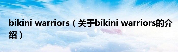 bikini warriors（关于bikini warriors的介绍）