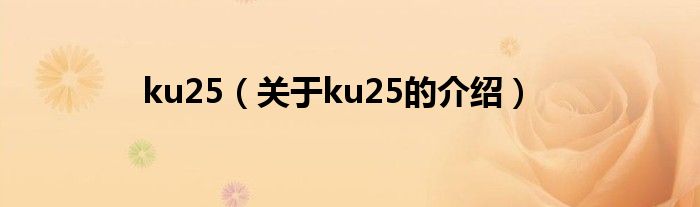 ku25（关于ku25的介绍）