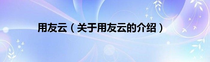 用友云（关于用友云的介绍）