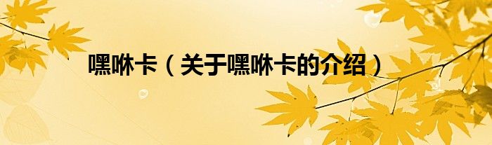嘿咻卡（关于嘿咻卡的介绍）