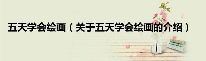 五天学会绘画（关于五天学会绘画的介绍）