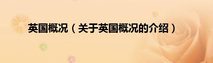 英国概况（关于英国概况的介绍）