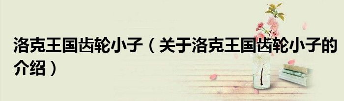 洛克王国齿轮小子（关于洛克王国齿轮小子的介绍）